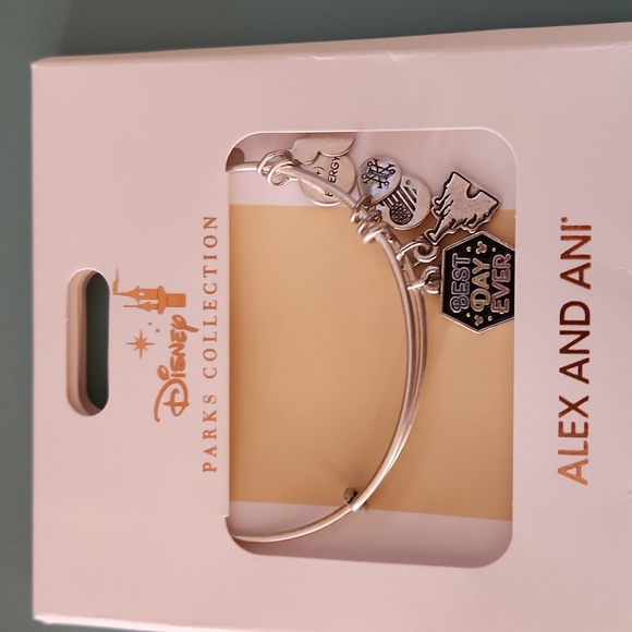 NEW Alex and Ani Disney Best Day Ever silver charm bangle bracelet - Picture 4 of 5
